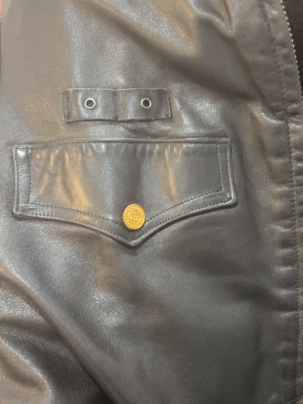 Vintage Black Leather Jacket XL Heavy, Faux Fur Lined, Hidden Pockets Durable - Picture 13 of 13